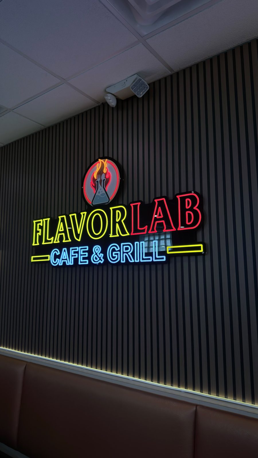 Flavor Lab Cafe and Grill neon sign